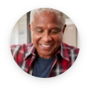 Close up of smiling man with button up shirt