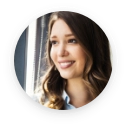 Smiling woman with wavy hair